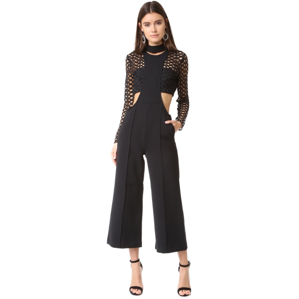 Self-Portrait Black Cutout Jumpsuit